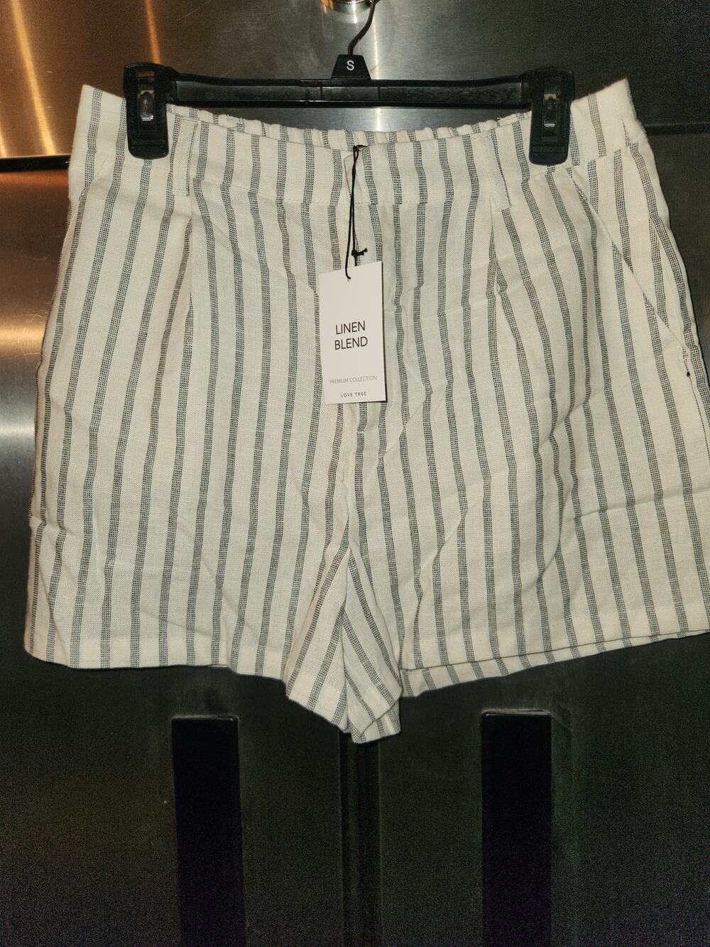 Love Tree Linen Blend Striped Shorts Women's Large New With Tags